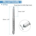 6pcs Straight Flute Thread Tap 6-32 Unc Screwing Tapping Tool Thread Milling Machine Taps High-speed Steel 6542 Hss