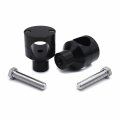 Httmt- Motorcycle Black Shorty Round 1 25mm Handlebar Riser Compatible With H-d Kawasak Suzuk V-star 650 Vtx 1300 Valkyrie