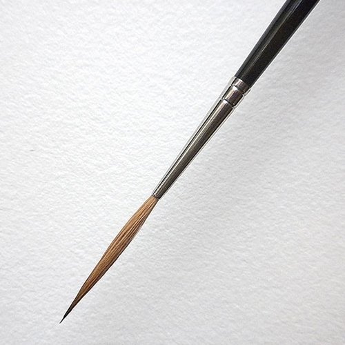 da Vinci Oil & Acrylic Series 1203 Maestro Rigger Brush Size 2 XL-Length Sharp Needle-Point Kolinsky Red Sable with Black Polished Handle 