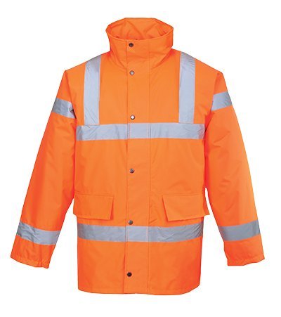Portwest Urt30orrl Regular Fit Hi-vis Traffic Jacket Large Orange