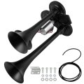 Air Horn Chrome Zinc 3 Trumpet Electric Train Car For Trucks Cars Boats Vans 12v 24v Vehicles 