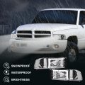 Pit66 Led Headlights For 1994-2002 Dodge Ram 1500 2500 3500 Headlamps Assembly Clear Lens Housing Reflector