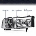 Pit66 Led Headlights For 1994-2002 Dodge Ram 1500 2500 3500 Headlamps Assembly Clear Lens Housing Reflector