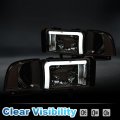 Pit66 Led Headlights For 1994-2002 Dodge Ram 1500 2500 3500 Headlamps Assembly Clear Lens Housing Reflector
