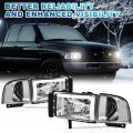 Pit66 Led Headlights For 1994-2002 Dodge Ram 1500 2500 3500 Headlamps Assembly Clear Lens Housing Reflector