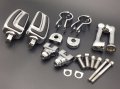 Smt Motorcycle Chrome Long Angled Adjustable Peg Mounting Kit With Airflow Foot For Goldwing Shadow Valkyrie Triumph 1-1 4 Inch