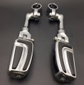 Smt Motorcycle Chrome Long Angled Adjustable Peg Mounting Kit With Airflow Foot For Goldwing Shadow Valkyrie Triumph 1-1 4 Inch