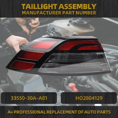 Dasbecan Tail Light Assembly Led For 2023 2024 2025 Honda Accord Taillight Rear Lamp Left Driver Side 33550-30a-a01
