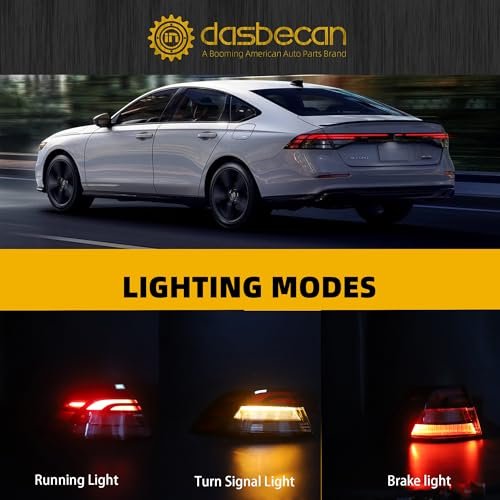 Dasbecan Tail Light Assembly Led For 2023 2024 2025 Honda Accord Taillight Rear Lamp Left Driver Side 33550-30a-a01