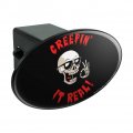 Graphics More Creepin It Real Keeping Skull Funny Humor Oval Tow Trailer Hitch Cover Plug Insert