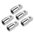 5pcs 3 8 Drive F X 1 2 M Socket Reducer Adapter Female To Male Cr-v Steel Silver 