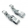 Hongk- Kit 111- Chrome 2 5 Short Angled Adjustable Highway Foot Peg Mount Compatible With 1 25 1-1 4 Engine Guard Harley