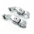 Hongk- Kit 111- Chrome 2 5 Short Angled Adjustable Highway Foot Peg Mount Compatible With 1 25 1-1 4 Engine Guard Harley