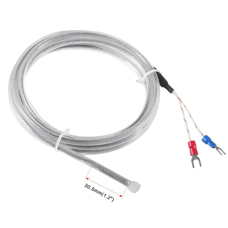 2 Piece K Type Temperature Sensor Probe 6 Ft Waterproof Stainless Steel Thermocouple For Controller 0 To 200 Degrees Celsius
