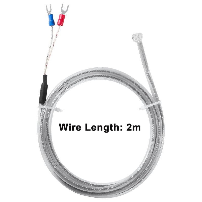 2 Piece K Type Temperature Sensor Probe 6 Ft Waterproof Stainless Steel Thermocouple For Controller 0 To 200 Degrees Celsius