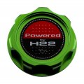 Vms Racing Green Oil Cap With Powered By H22 Emblem In Cnc Machined Billet Aluminum Compatible Honda Series Engines