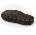 Brown Genuine Leather Smart Keyless Entry Remote Key Fob Cover Case Protector For Porsche Cayenne