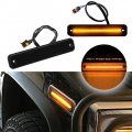 Gtinthebox Smoked Lens Amber Led Front Side Marker Light For 2003-2009 Hummer H2 Fender Lamps