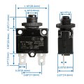 Baomain 8a Circuit Breaker Thermal Overload Protector S11 Series 125 250vac 65vdc Manual Reset Breakers Black Pack Of 10 8 Amp