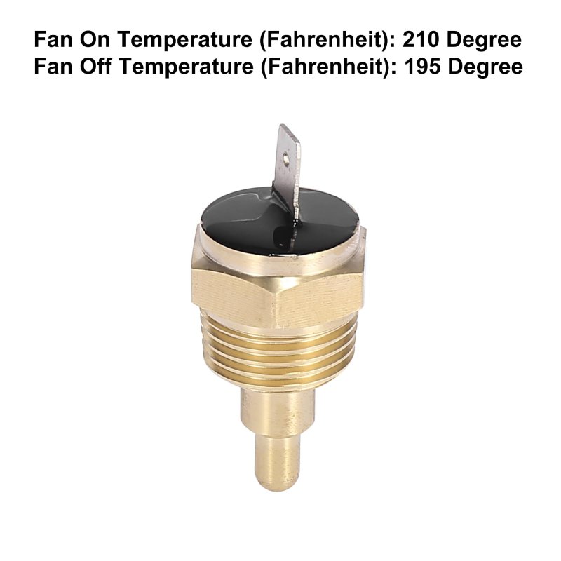Universal Automotive Radiator Engine Cooling Fan Temperature Thermostat Sensor Switch 1 2 In Npt 210 Degrees On 195 Off