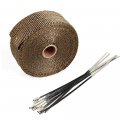 Esupport 1 X 16 Fiberglass Roll Titanium Racing Exhaust Header Pipe Wrap Heat Shield Tape 6 Stainless Steel Ties Car Motorcycle 
