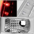 Dual C-tube Led Tail Light Brake Lamps Compatible With Ford F150 94-14 Driver And Passenger Side Chrome Housing Clear Lens