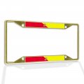 Fastasticdeals Metal Insert License Plate Frame Flag Of Sicily B Weatherproof Car Accessories Gold 4 Holes Solid 