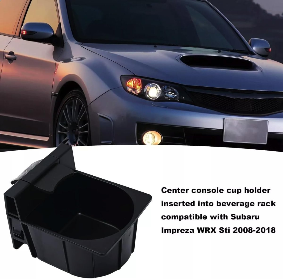 Center Console Cup Holder Divider For Subaru Impreza 2008 2014 Wrx Sti 2015 2021 And Crosstrek Premium 2016 2017 Black Abs