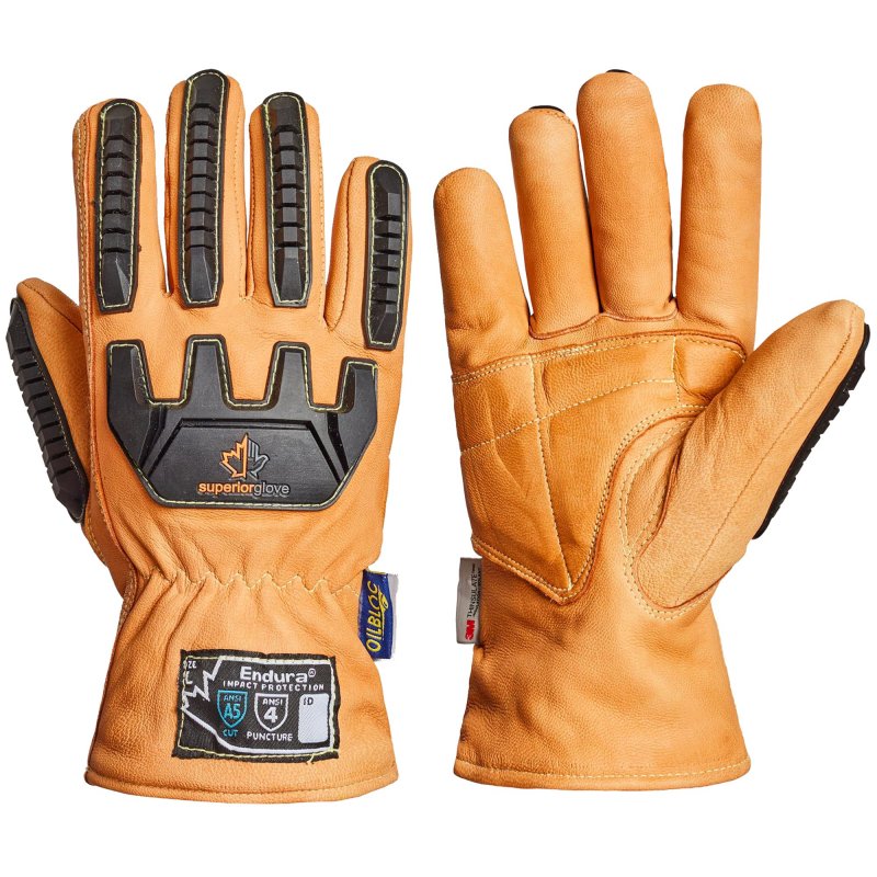 Endura Cut And Impact Resistant Leather Work Gloves Insulated For Cold Winter Temperatures 378kgtvb Medium Pack Of 1 Pair