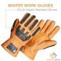 Endura Cut And Impact Resistant Leather Work Gloves Insulated For Cold Winter Temperatures 378kgtvb Medium Pack Of 1 Pair