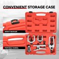Auto Dynasty 5pc Universal Repair Kit With Joint Separator Tie Rod Ball Romover Pitman Arm Puller End Red Storage Case