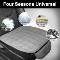 2pcs Front Seat Cushion Universal Interior Pad Mat With Breathable Plush For Automotive Car Gray