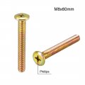 Uxcell M8x60mm Phillips Head Machine Screws Zinc Plated Cross Screw Leather Fasteners Bolts For Account Book Full Thread Carbon