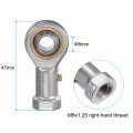 Uxcell 2pcs Phs8 8mm Bore Rod End Bearing M8x1 25 Female Right Hand Thread Self-lubricating Joint With Jam Nut