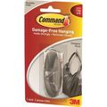 3m 17081bn Designer Hook With Strips Brushed Nickel Pack Of 4 