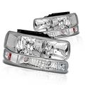 Instyleparts Clear Lens Headlights Bumper Light Set With Chrome Housing Made For Chevy Silverado Tahoe Suburban 