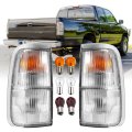 Clear Lens Rear Tail Light Assemblies For 1993-1998 Toyota T100 Pickup Truck Base Dx Sr5 Left And Right Set With Bulbs 