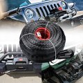 Black 92 Synthetic Winch Rope Cable Protective Sleeve 20500lbs Aluminum Shackle Wll 30000lbs For Suv Atv Utv Steel Cables Ropes