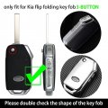Ontto 3-button Key Fob Case For Kia Flip Remote Full Protection Soft Tpu Cover Pink