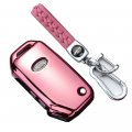 Ontto 3-button Key Fob Case For Kia Flip Remote Full Protection Soft Tpu Cover Pink 