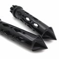 Httmt- Trhb121-22- Black Hollowed-out Spike Grip 7 8 Bars Cnc Compatible With Kawasak Handlebars Sport Bikes
