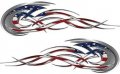 Weston Ink Reflective Tribal Flames Motorcycle Tank Decal Kit With American Flag 