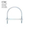 Round U-bolts 4 Set 77mm Inner Width 99mm Length M6 Zinc-plated Carbon Steel U Clamp Bolt With Nuts And Plates For Boat Trailer