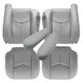 Driver Passenger Bottom Top Lean Back Armrest Leather Seat Covers Gray Fit For Chevy Gmc Tahoe Suburban Avalanche Yukon 