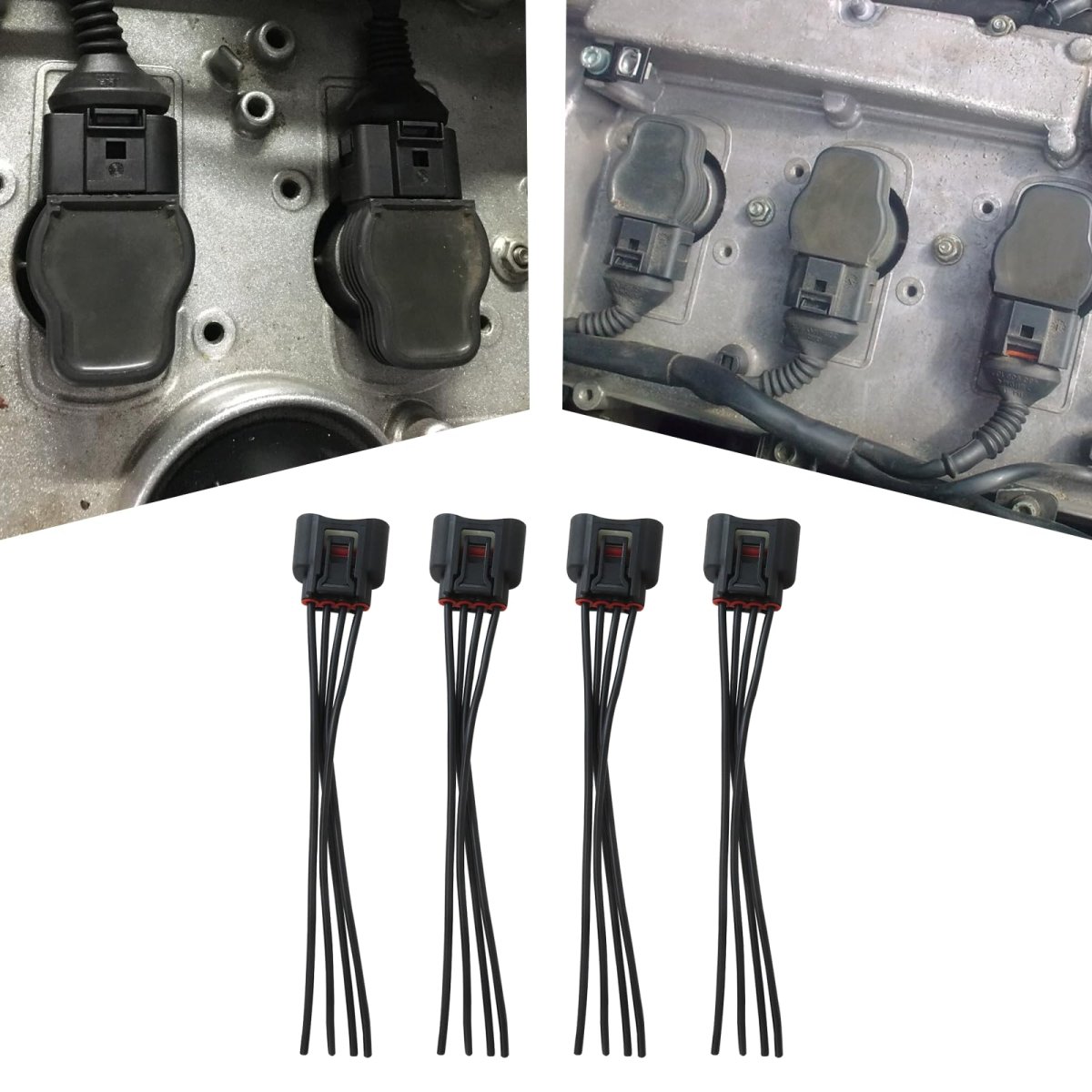 4 Pcs Ignition Coil Female Connector Plug Harness Replace 90919-02244 90080-19015 90919-02239 For 2001-2017 Toyota Rav4 2 5l