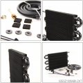 Universal 6 Row An6 Radiator Remote Transmission Engine Oil Cooler Hose Mounting Kit Aluminum Black