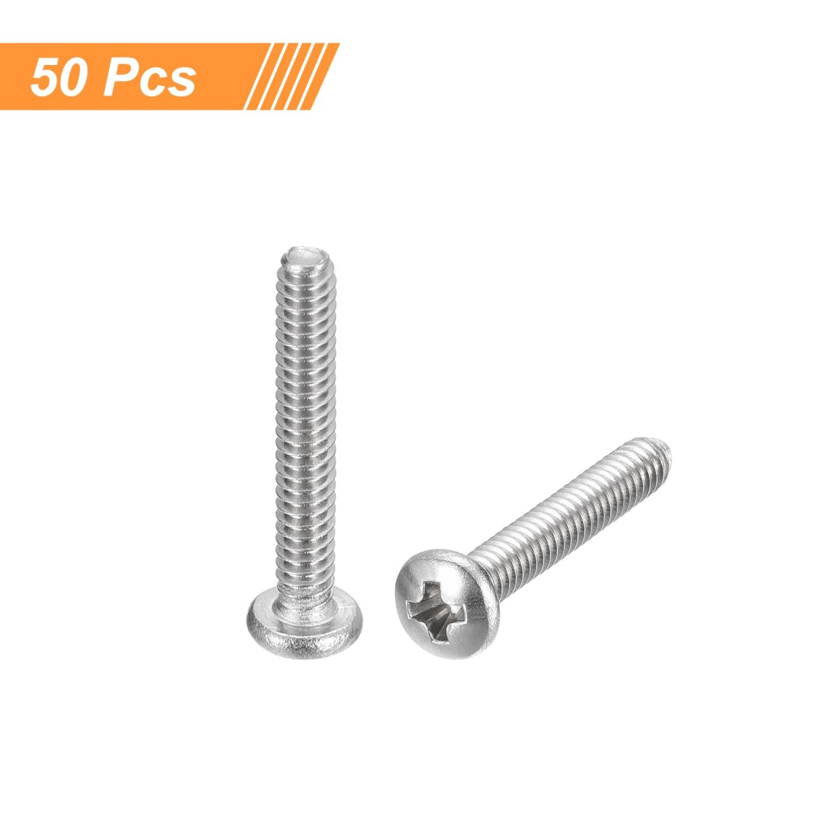 4-40x3 4 Pan Head Machine Screws 304 Stainless Steel Screw Phillips Drive Fully Threaded Bright Finish Pack Of 50