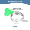 15pcs Stainless Steel Hose Clamps Worm Gear Clamp 18-32mm 11 16 To 1-1 4 Adjustable Thumb Screw Key Type Fuel Line 8mm