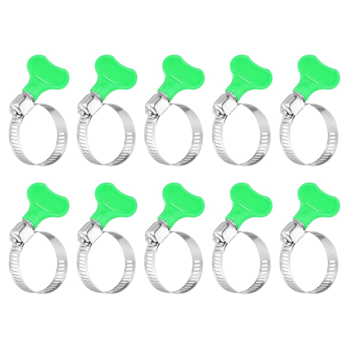 15pcs Stainless Steel Hose Clamps Worm Gear Clamp 18-32mm 11 16 To 1-1 4 Adjustable Thumb Screw Key Type Fuel Line 8mm