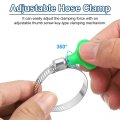 15pcs Stainless Steel Hose Clamps Worm Gear Clamp 18-32mm 11 16 To 1-1 4 Adjustable Thumb Screw Key Type Fuel Line 8mm